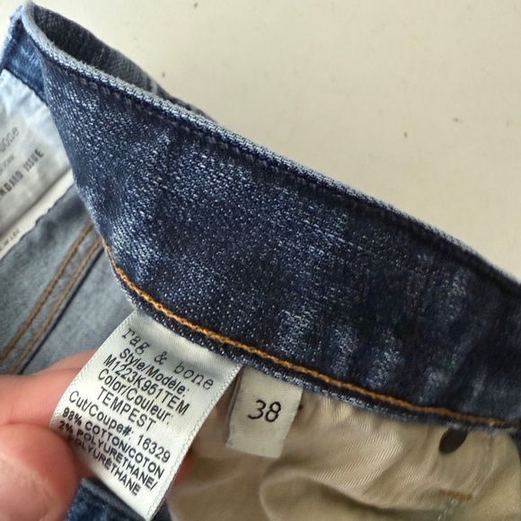 rag & bone New York Standard Issue Slim Leg Distressed Denim Jeans Mens 38 x 32 - Picture 6 of 12